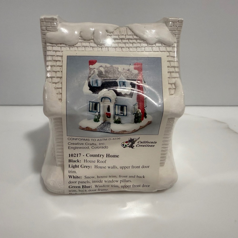 RARE California Creations 10217 Country Home Snow Ready to Paint Village Sealed